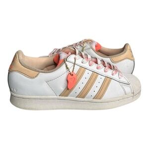 Adidas Superstar Womens Sneakers White Pink Low Shoes‎ Size US  8.5